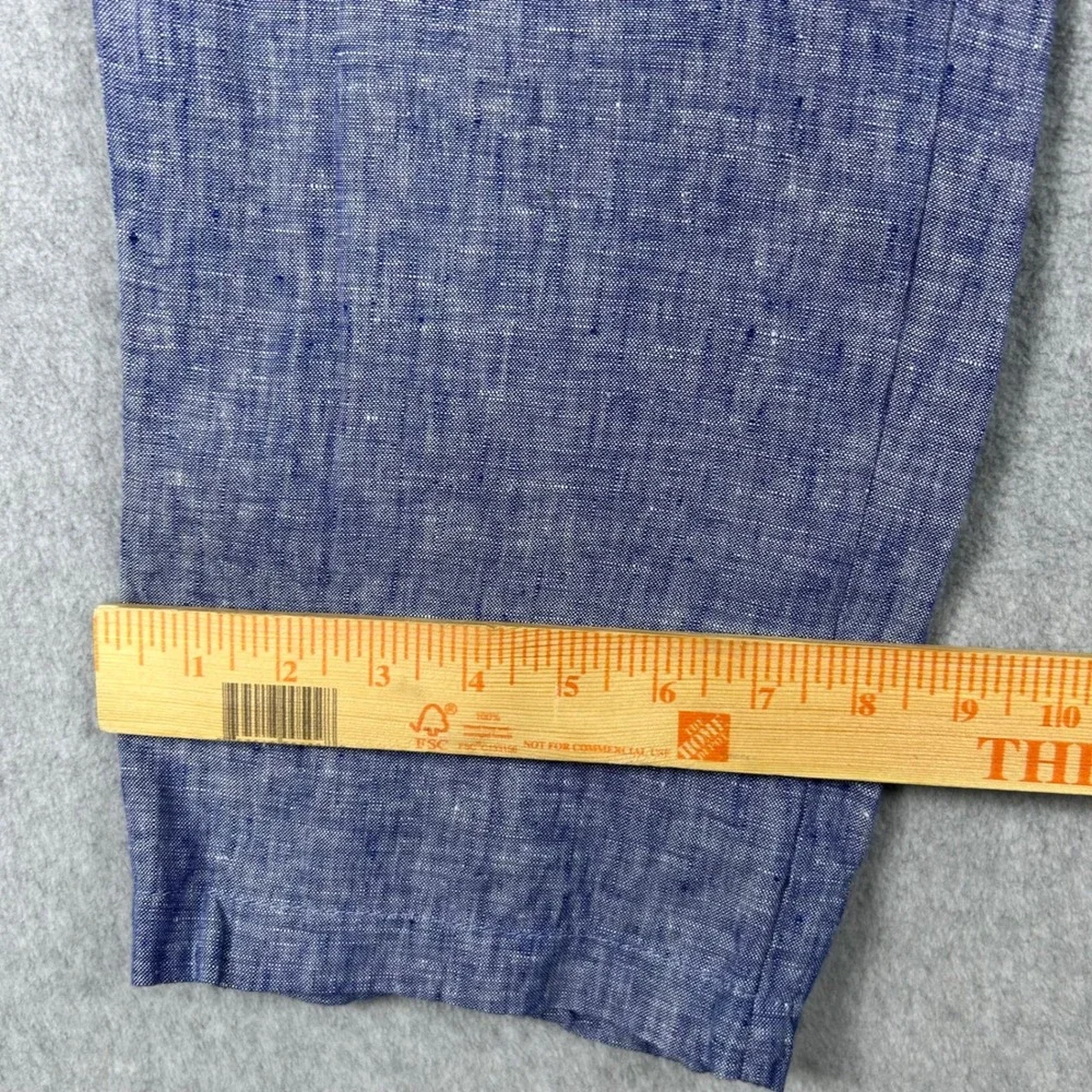 Tasso Elba pants men's 36x32 100 linen  summer resort luxury blue